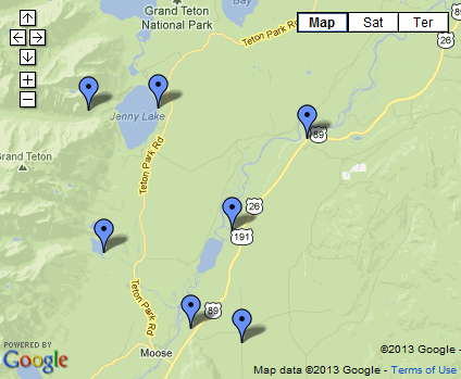 map of Grand Teton National Park 