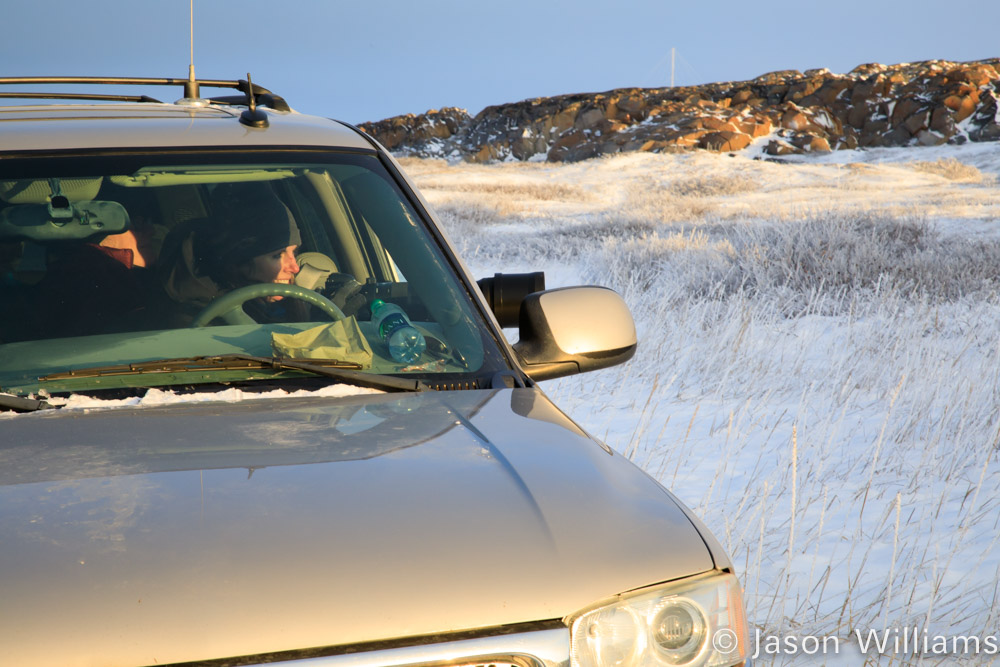 Suburban in the snow on a polar bear expedition