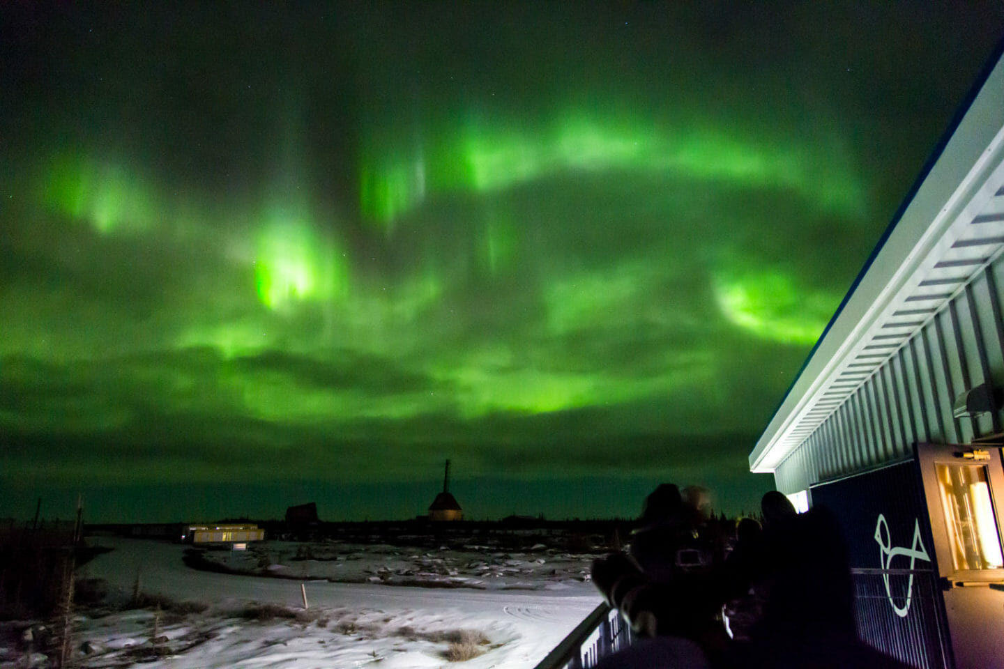 The Aurora Borealis Lights Up The Night Sky In Churchill Manitoba
