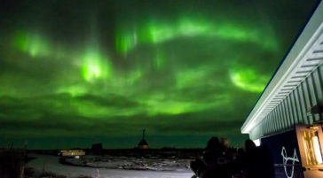 The Aurora Borealis Lights Up The Night Sky In Churchill Manitoba