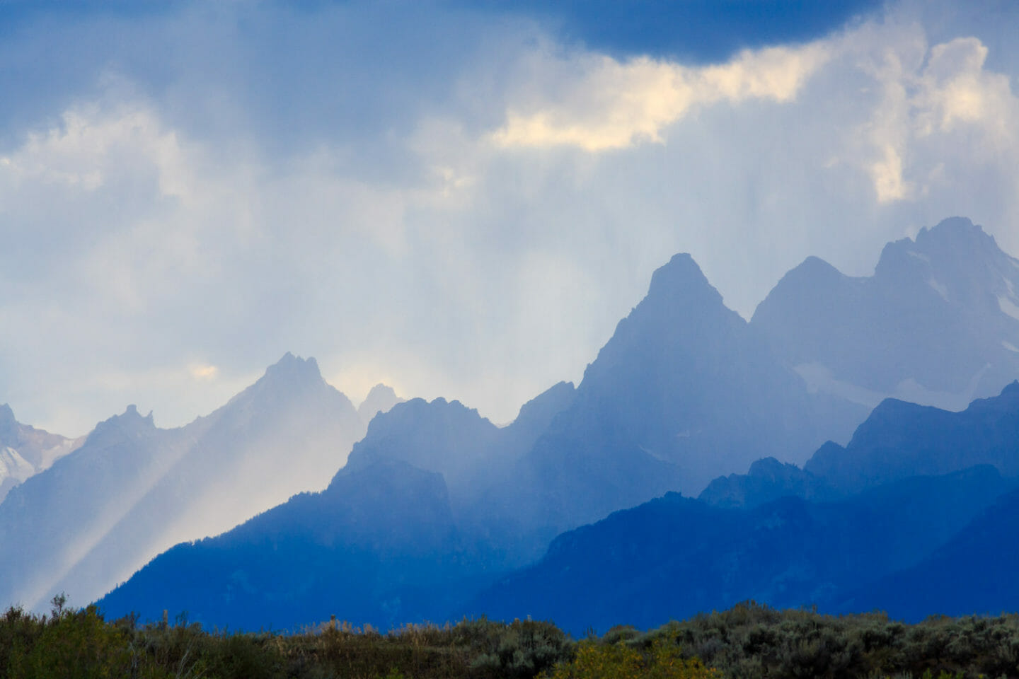 The Teton Range provides a dramatic background in Jackson Hole.