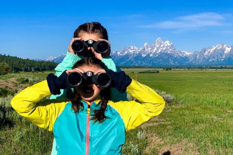 Kids Searching For Wildlife On A Jackson Hole Wildlife Safari Tour