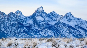 Teton Range seen from the middle of Jackson Hole