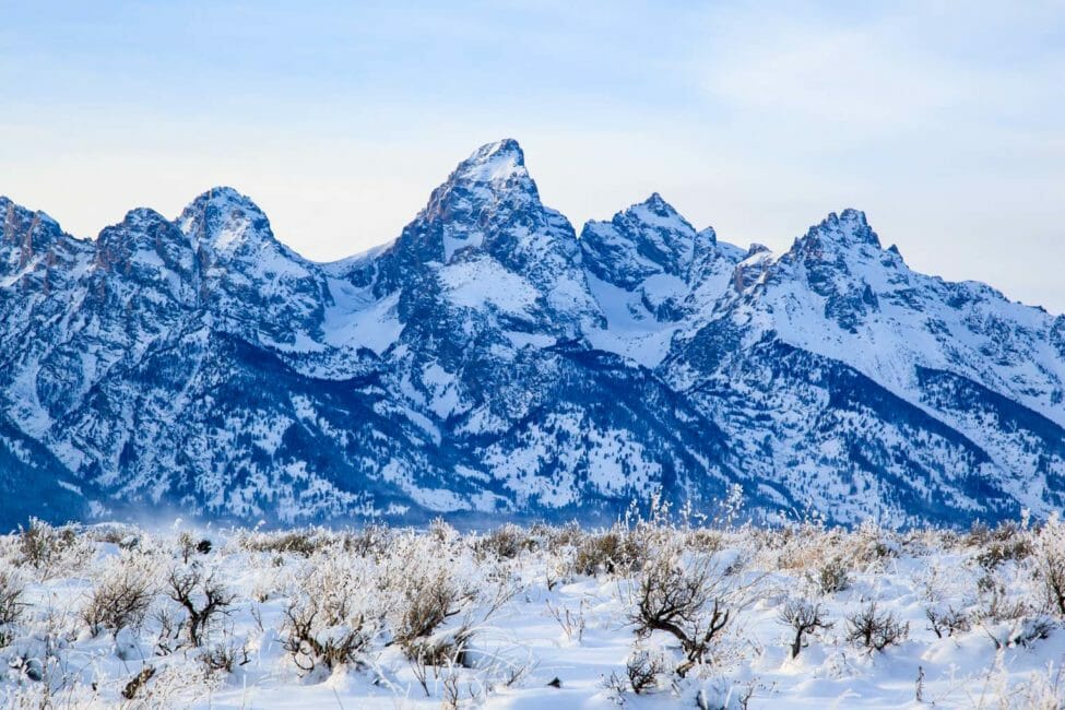 Teton Range seen from the middle of Jackson Hole